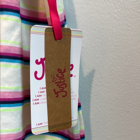 Justice Surf Kids Large 12 - 14 Striped Tank Top with Tie Front - Picture 4 of 10